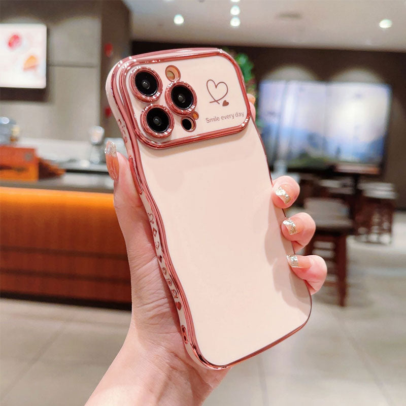 💖 Electroplating heart-shaped anti-fall mobile phone case 💖