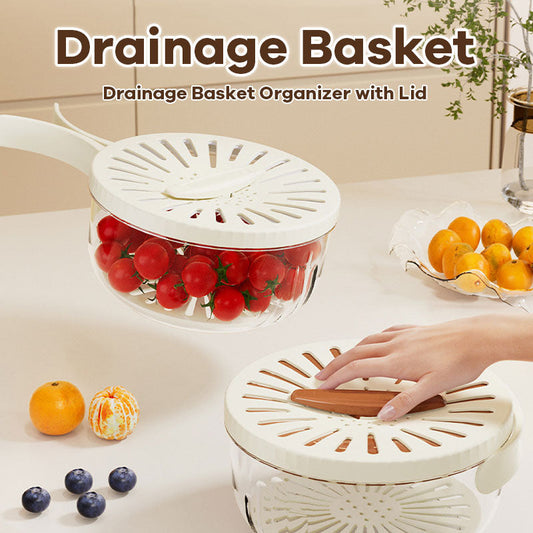 Drain Basket Storage Box With Lid