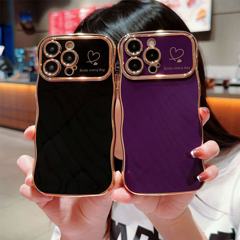 💖 Electroplating heart-shaped anti-fall mobile phone case 💖