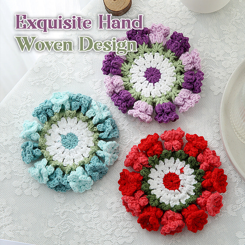 【Finished Goods】Hand-knitted Lily of the Valley coaster