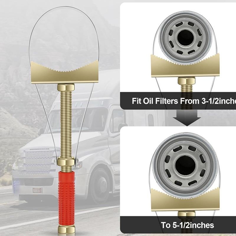 Auto Oil Filter Wrench with Adjustable Steel Strap